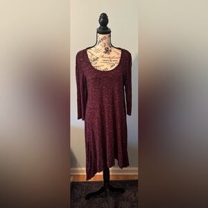 Elegant Burgundy Women's Dress